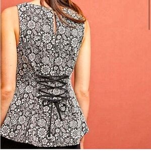Anthropologie Vanessa Virginia Jacquard floral corset top